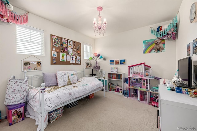 9350 Dunraven St, Arvada, CO 80007 - carpeted bedroom with a chandelier