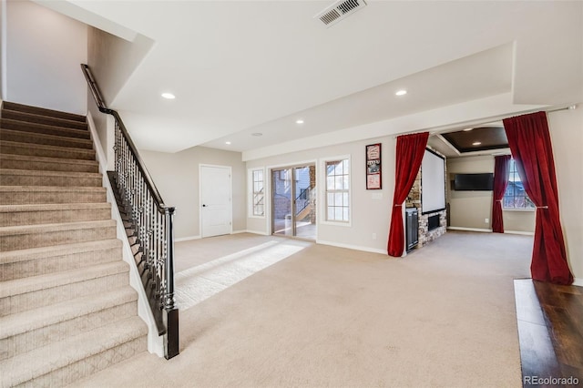 basement with carpet