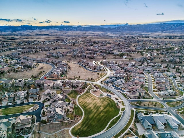 aerial view with a mountain view