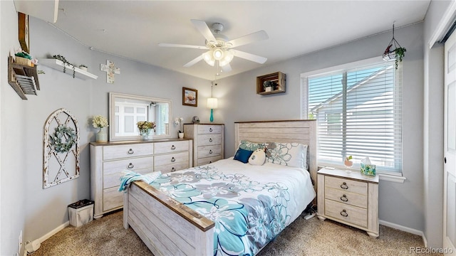 4826 S Ireland St, Aurora, CO 80015 - bedroom featuring light colored carpet, baseboards, and ceiling fan