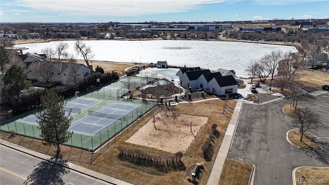 aerial view with a residential view