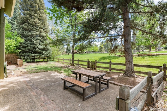 view of patio featuring outdoor dining space