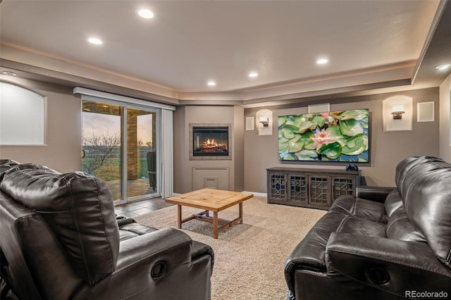 1609 S Catawba Cir, Aurora, CO 80018 - home theater room with recessed lighting and a raised ceiling