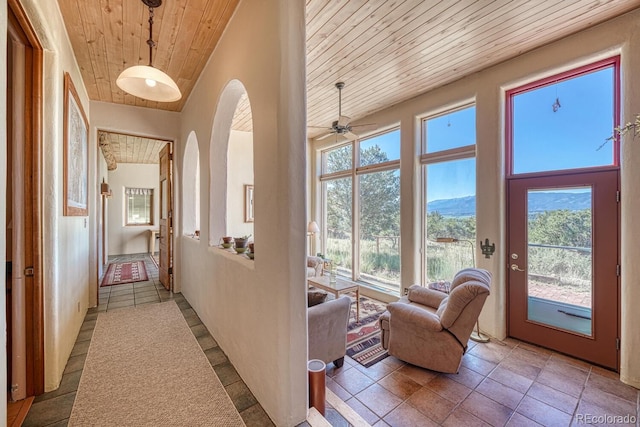 11855 County Road 251a, Salida, CO 81201 - hall with wooden ceiling and arched walkways