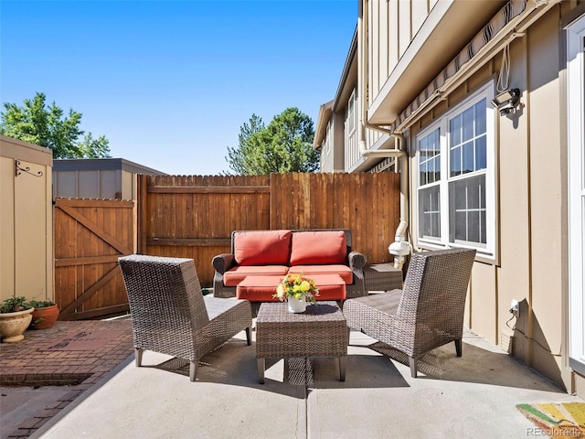 view of patio with outdoor lounge area