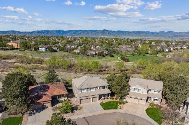 9531 Desert Willow Way, Highlands Ranch, CO 80129 - aerial view of residential area featuring mountains