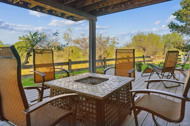 9531 Desert Willow Way, Highlands Ranch, CO 80129 - view of patio / terrace with a fire pit