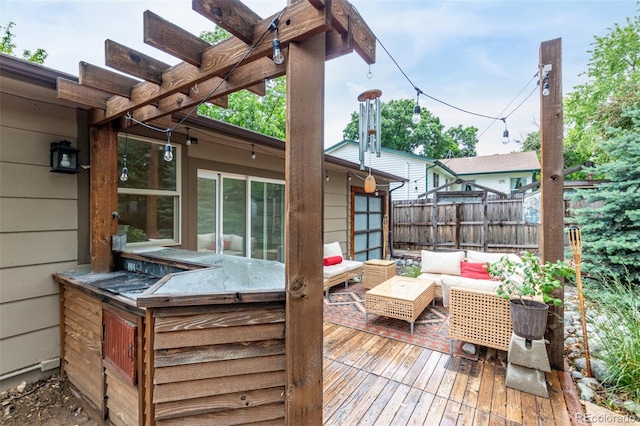 7579 Jay Ct, Arvada, CO 80003 - wooden terrace featuring an outdoor hangout area