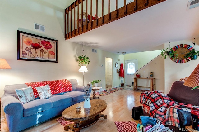 living room featuring hardwood / wood-style floors