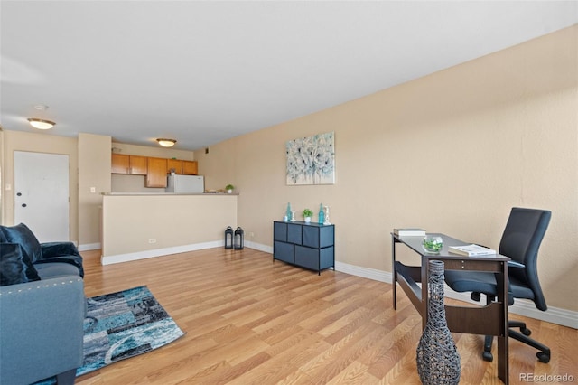 living room with light hardwood / wood-style flooring