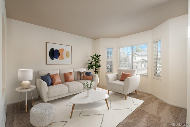 living room featuring carpet floors