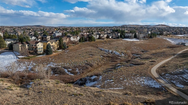 bird's eye view featuring a mountain view