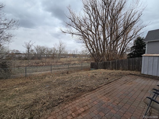 view of patio featuring a fenced backyard