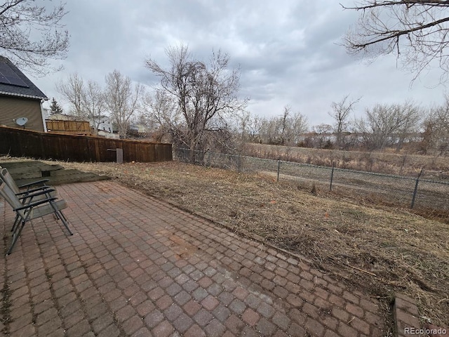 view of patio with a fenced backyard