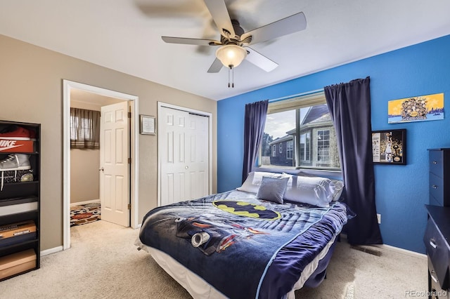 13277 Elizabeth St, Thornton, CO 80241 - bedroom with carpet, a closet, and ceiling fan