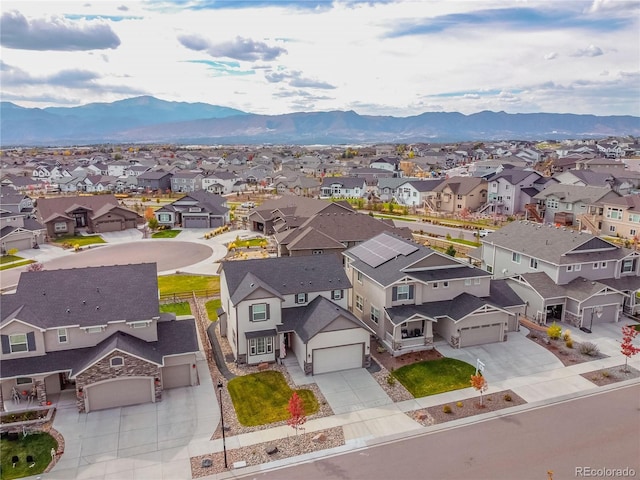 bird's eye view featuring a mountain view