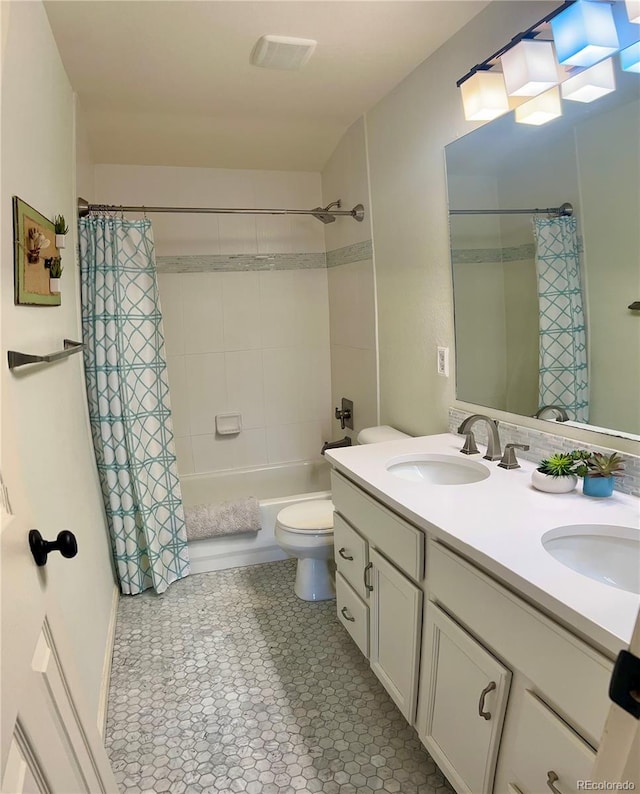 15674 Greenstone Cir, Parker, CO 80134 - full bathroom featuring double vanity and shower / bath combination with curtain