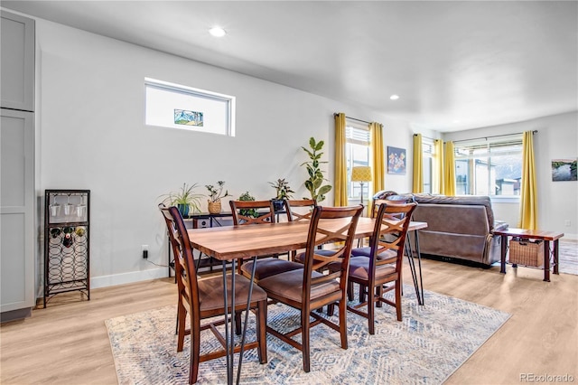 dining area featuring light hardwood / wood-style floors