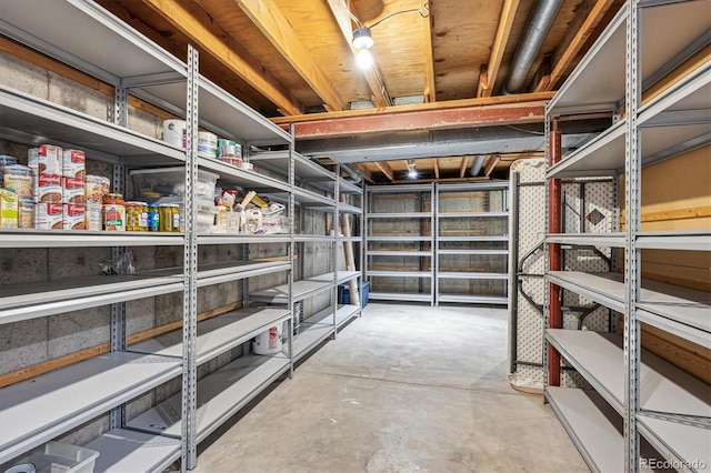 view of storage area
