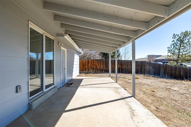 view of patio with a fenced backyard