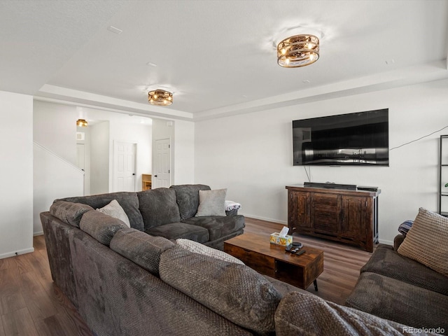21901 E 42nd Pl, Aurora, CO 80019 - living room featuring wood finished floors and baseboards
