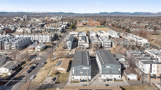 aerial overview of property's location with a mountainous background