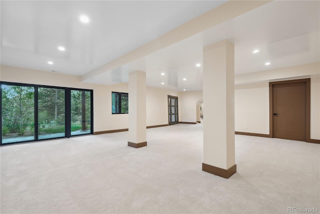 1298 Meadow View Dr, Evergreen, CO 80439 - empty room featuring light colored carpet and recessed lighting