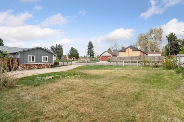 view of yard with fence