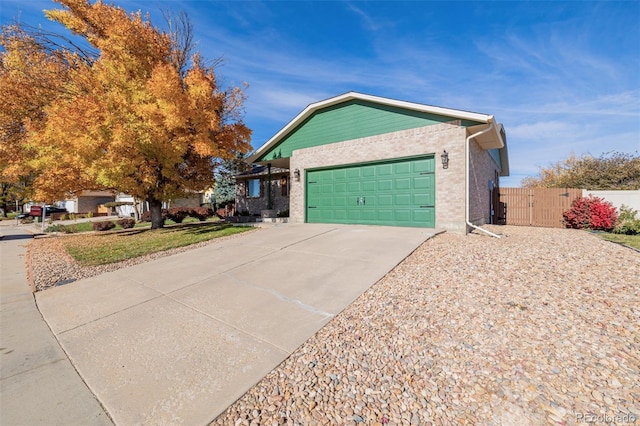 view of front of house with a garage