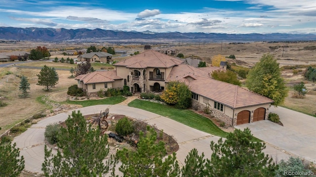 aerial view featuring a mountain view