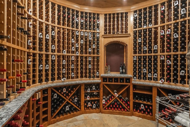 wine cellar featuring stone tile flooring