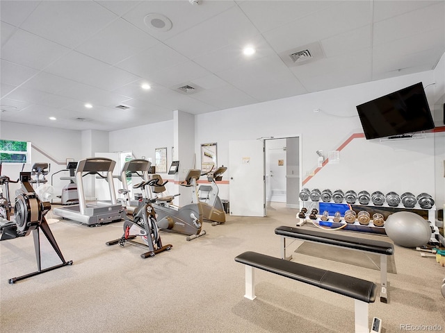 2716 W Greens Dr, Littleton, CO 80123 - gym with carpet