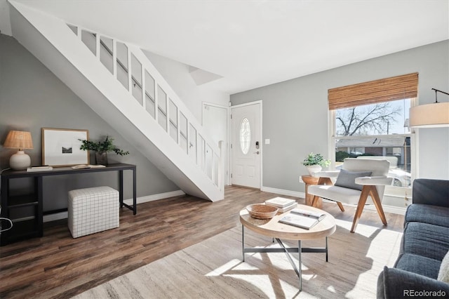 living room featuring wood-type flooring