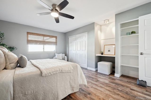 2105 Coronado Pkwy Unit C, Denver, CO 80229 - bedroom with wood finished floors and a ceiling fan