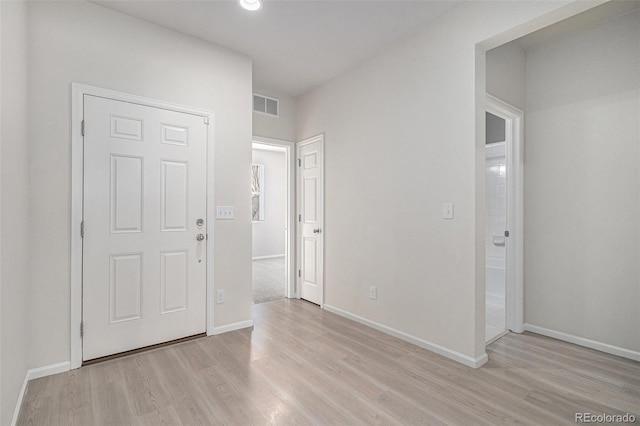 interior space featuring light wood-type flooring