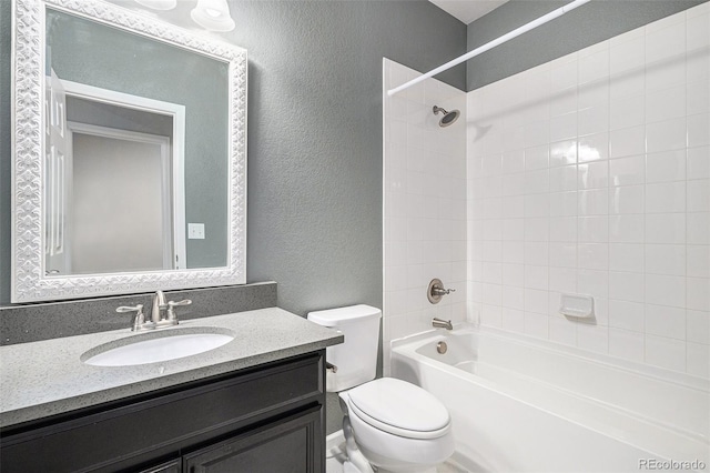 7285 S Titus Way, Aurora, CO 80016 - full bathroom with a textured wall, vanity, and shower / bathtub combination
