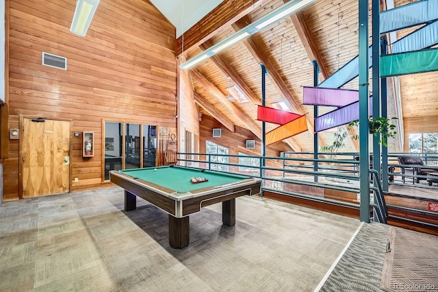 91400 Ryan Gulch Rd Unit 91427, Silverthorne, CO 80498 - playroom with wood walls, pool table, and wood ceiling