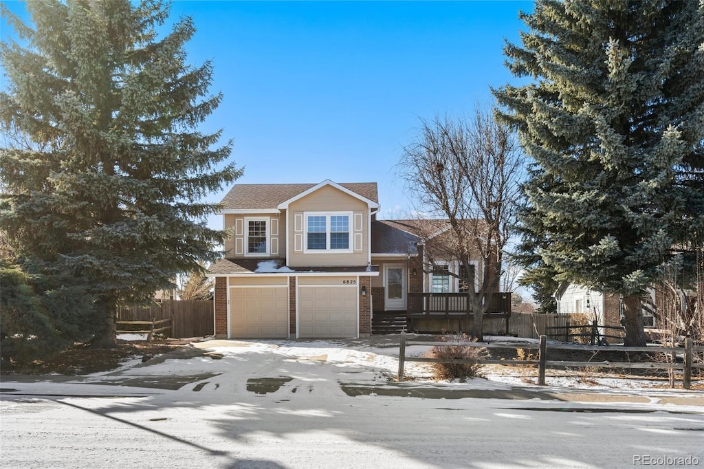 view of front of house with a garage