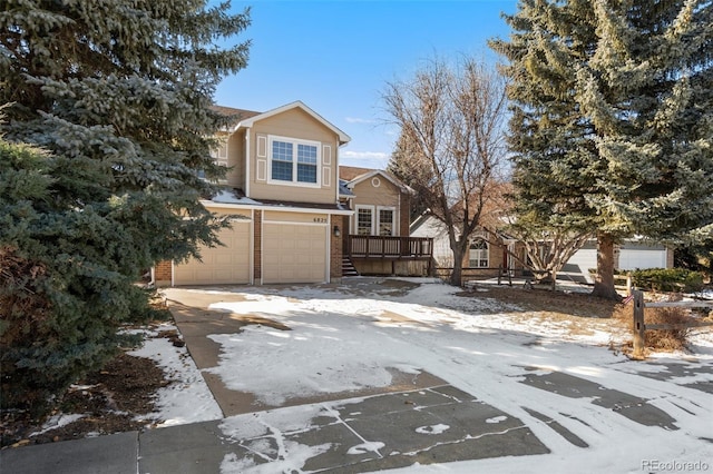 view of front of home with a garage