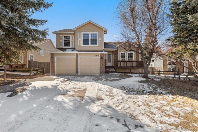 view of front of property featuring a garage