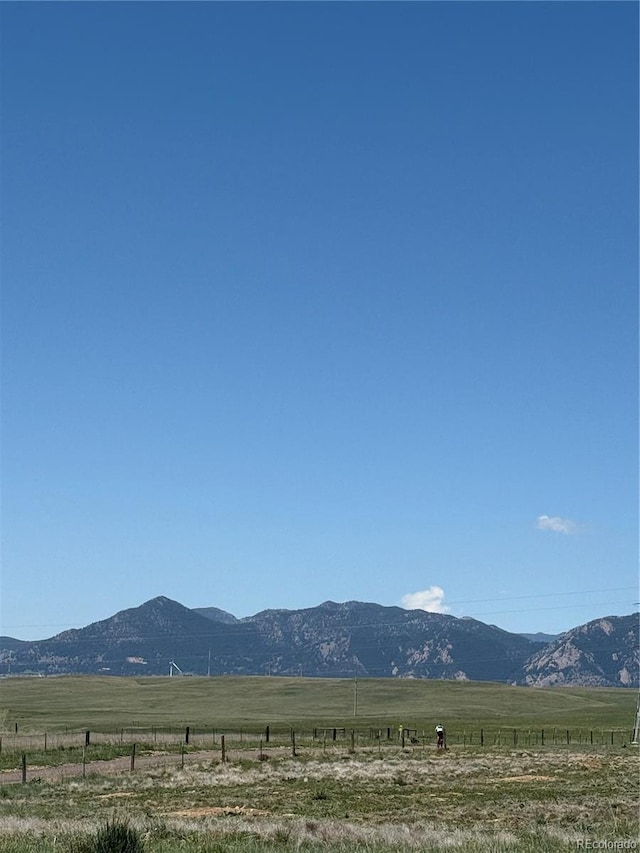 view of mountain background featuring rural landscape and a pastoral area