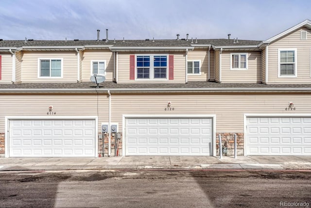 exterior space featuring a garage