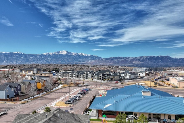 view of mountain feature featuring a residential view