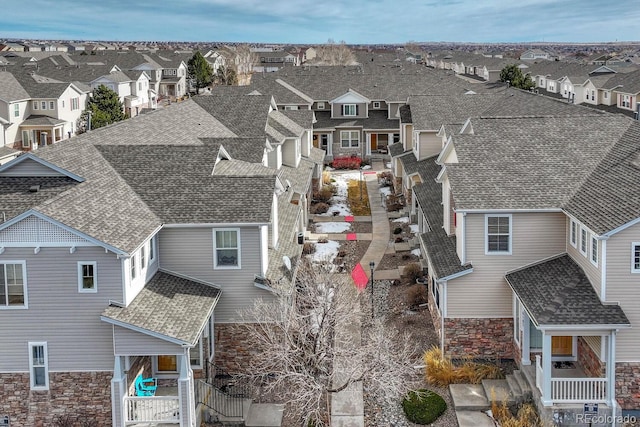 drone / aerial view featuring a residential view