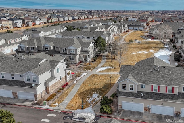 aerial view with a residential view