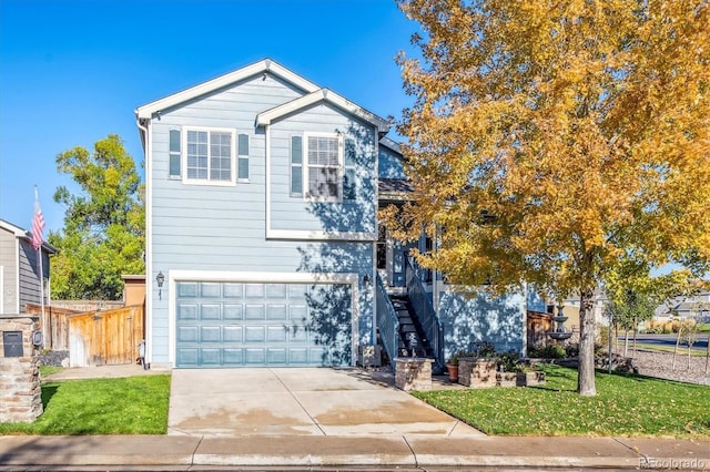 view of front property featuring a garage