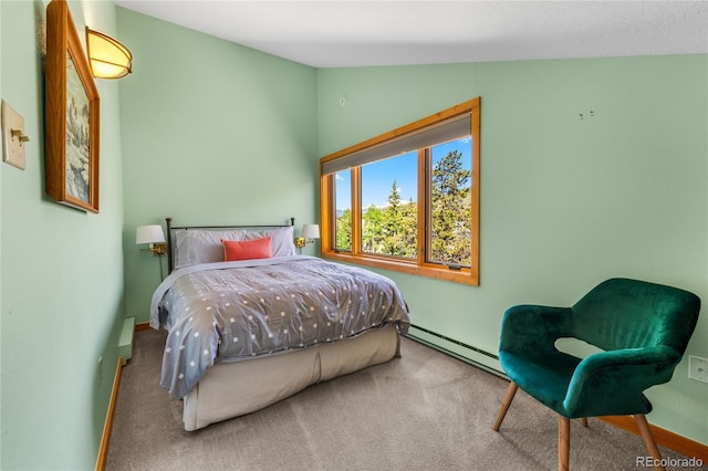 22300 US Highway 6 Unit 1746, Dillon, CO 80435 - carpeted bedroom featuring a baseboard heating unit and vaulted ceiling