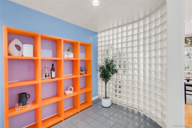 bathroom with tile patterned flooring