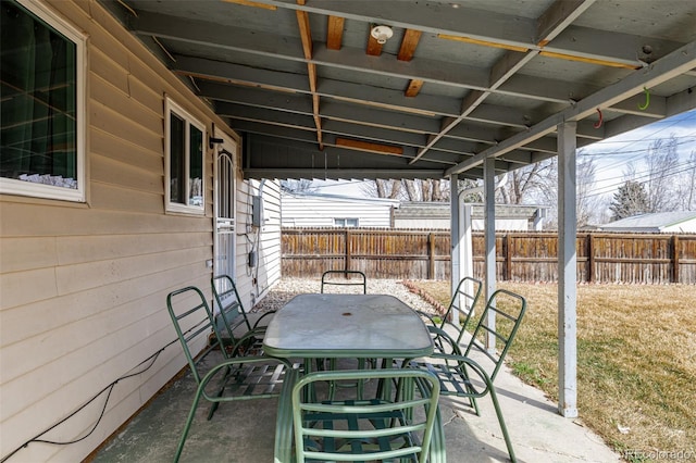 view of patio with outdoor dining space