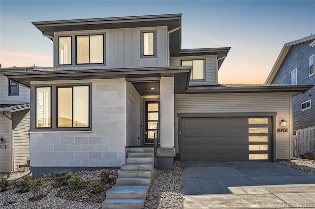 view of front of house featuring a garage